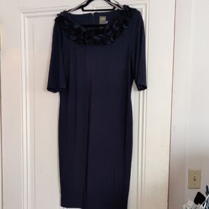Taylor Navy Dress with Floral Detail